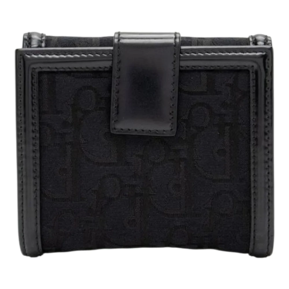 Christian Dior Trotter Oblique Jacquard Compact Wallet With Crystals